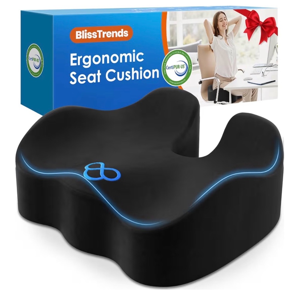 Bliss Trends Black Ergonomic Seat Cushion
